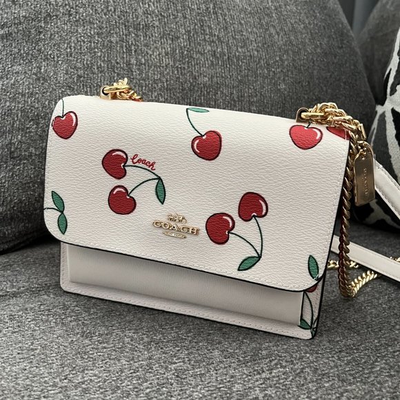 NWT Coach CE656 Mini Klare Crossbody Coated Canvas&Leather w Heart Cherry Print - Picture 7 of 9